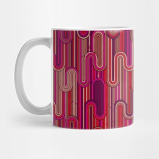 Retro Wavy Stripes - Orange Pink Pattern Mug